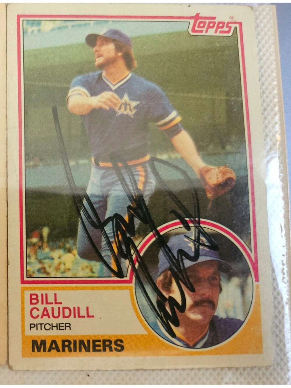 Bill Caudill Hand SIGNED 1983 Topps Card Seattle Mariners Autograph